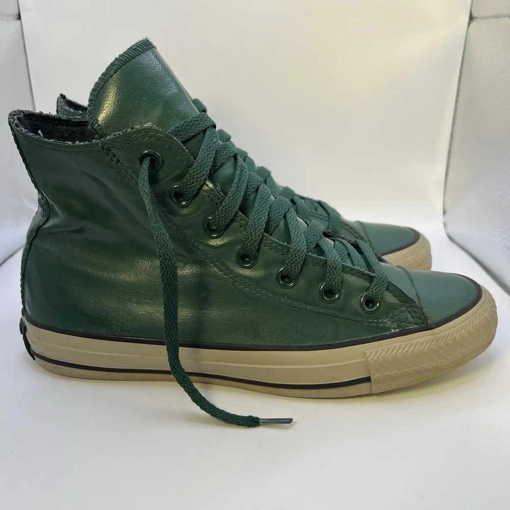 Rubber Converse Chuck Taylor Green High Top Sneakers Unisex W7 M5 Fleece Lined‎ - Picture 4 of 16